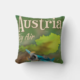 Austria vintage travel poster cushion