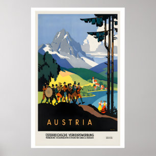 Austria Vintage Travel Poster - Framed Unframed 1