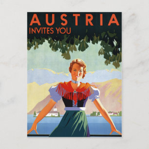 Austria Vintage Travel Poster Postcard