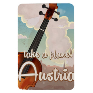 Austria Violin vintage travel poster. Magnet