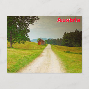 Austria wooden hut and path postcard