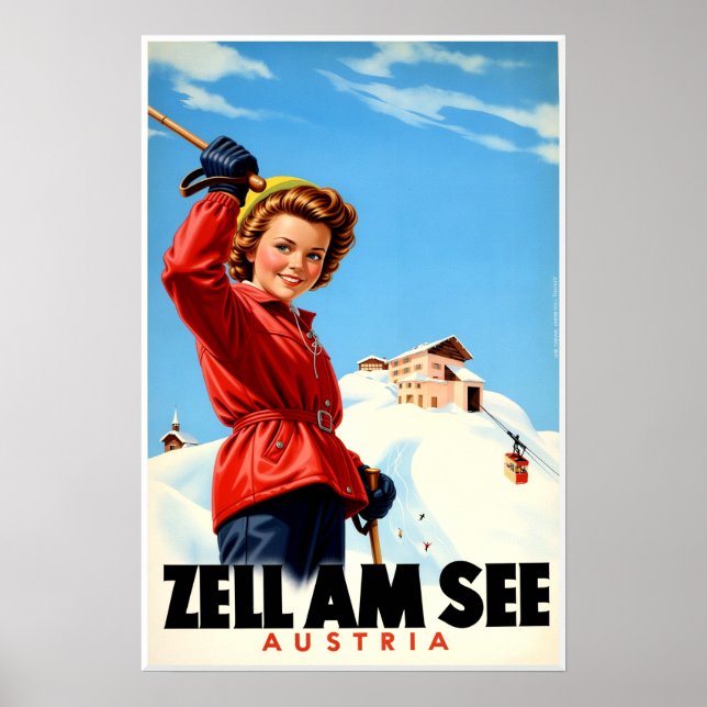 Austria, Zell Am See ski poster (Front)