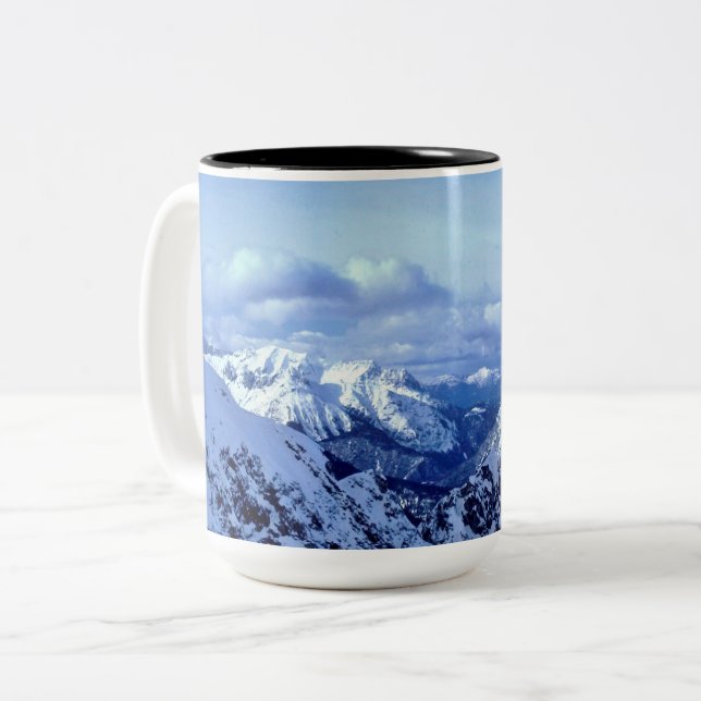 Austrian Alps in winter Two-Tone Coffee Mug (Front Left)