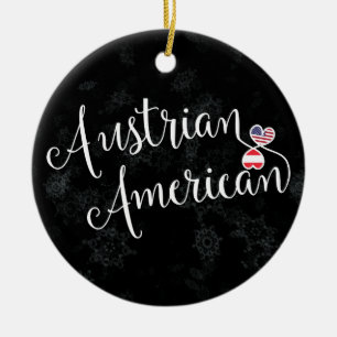 Austrian American Hearts Christmas Tree Ornament