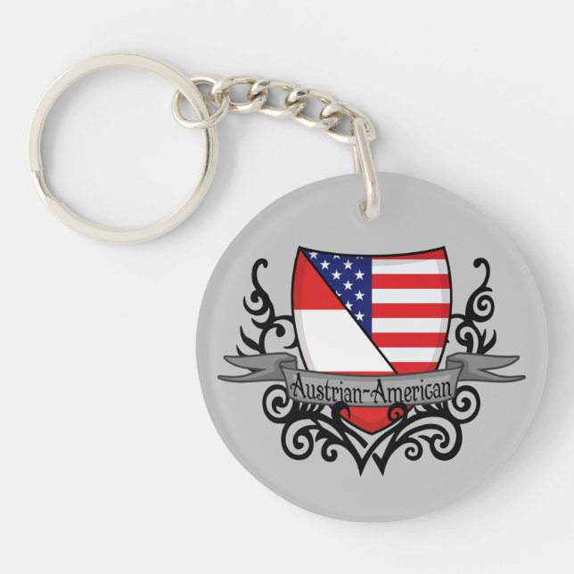 Austrian-American Shield Flag Key Ring (Front)