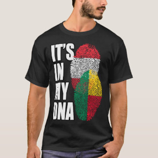 Austrian And Beninese Mix DNA Flag Heritage T-Shirt