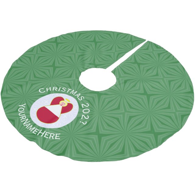 Austrian Angel Christmas Flag Personalised  Brushed Polyester Tree Skirt (Angled)