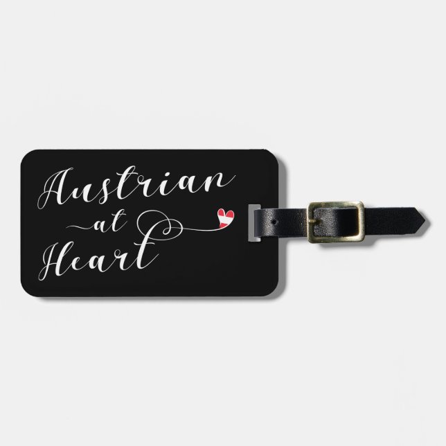 Austrian At Heart Luggage Tag Template, Austria (Front Horizontal)