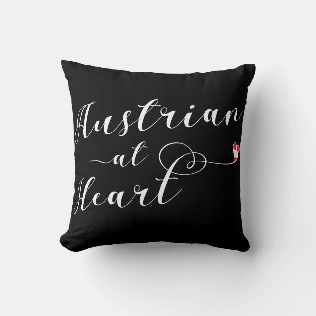 Austrian At Heart Throw Cushion, Austria Cushion (Front)