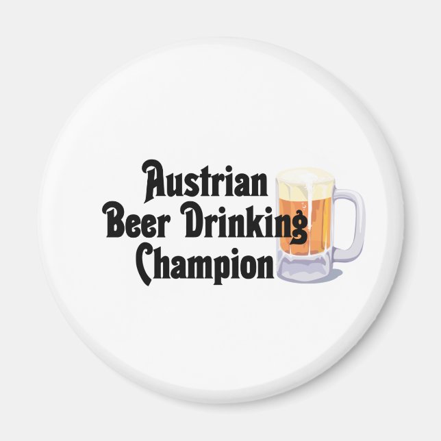 Austrian Beer Drinking Champion Magnet (Front)