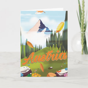 Austrian cartoon travel poster holiday card