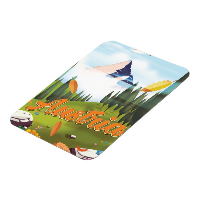 Austrian cartoon travel poster magnet (Left Side)
