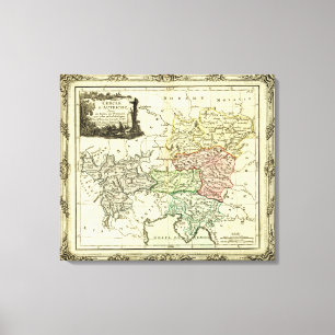 Austrian Circle of the Holy Roman Empire Map Canvas Print