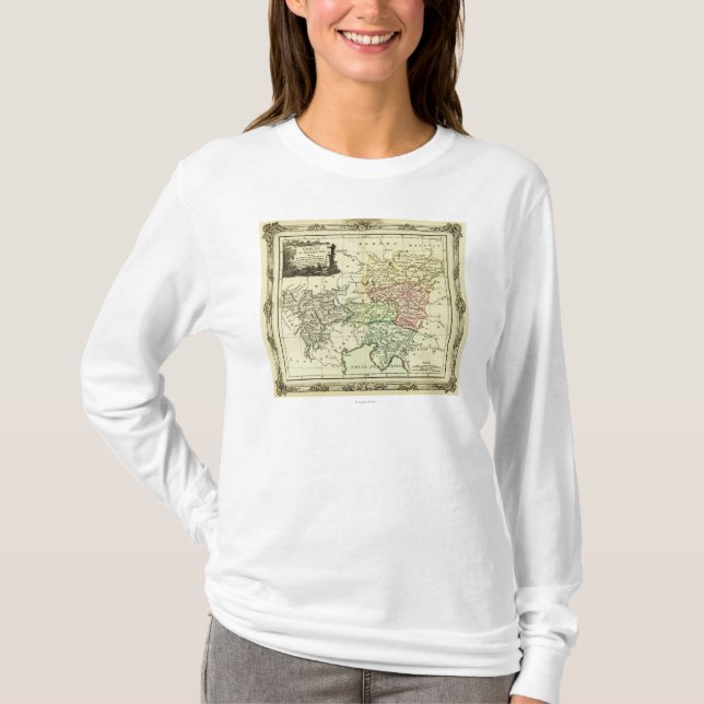 Austrian Circle of the Holy Roman Empire Map T-Shirt (Front)