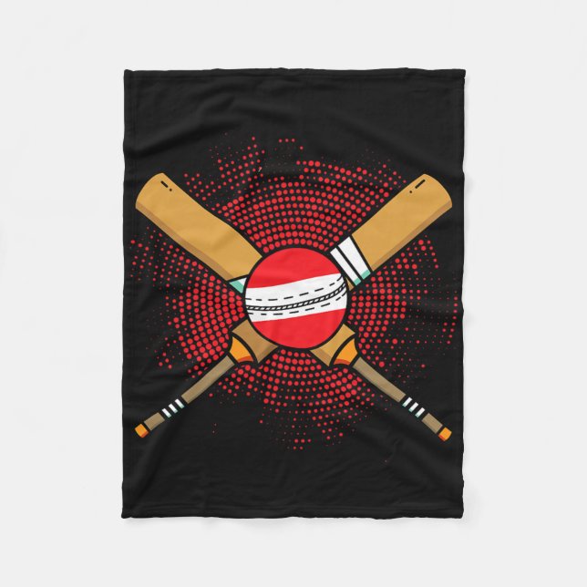 Austrian Cricket Racket And Ll Flag Of Austria  Fleece Blanket (Front)