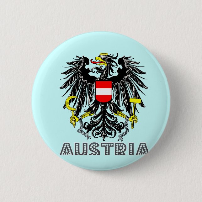 Austrian Emblem 6 Cm Round Badge (Front)