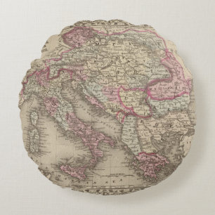 Austrian Empire, Italy, Turkey in Europe, Greece 2 Round Cushion