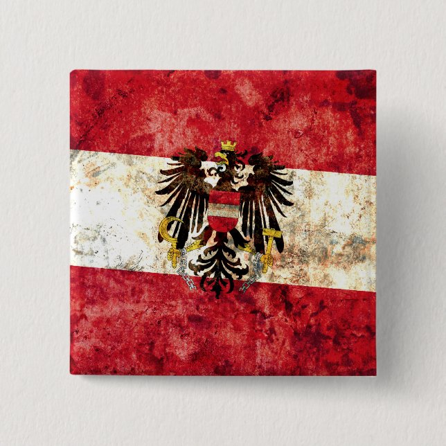 Austrian Flag 15 Cm Square Badge (Front)