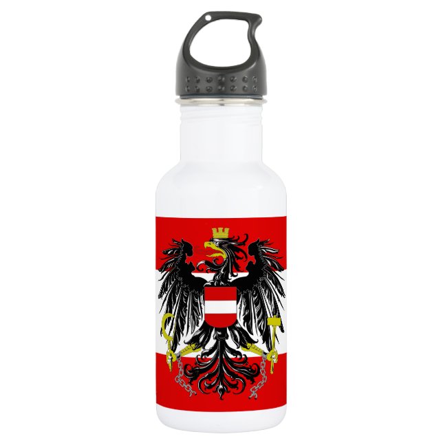 Austrian flag 532 ml water bottle (Front)