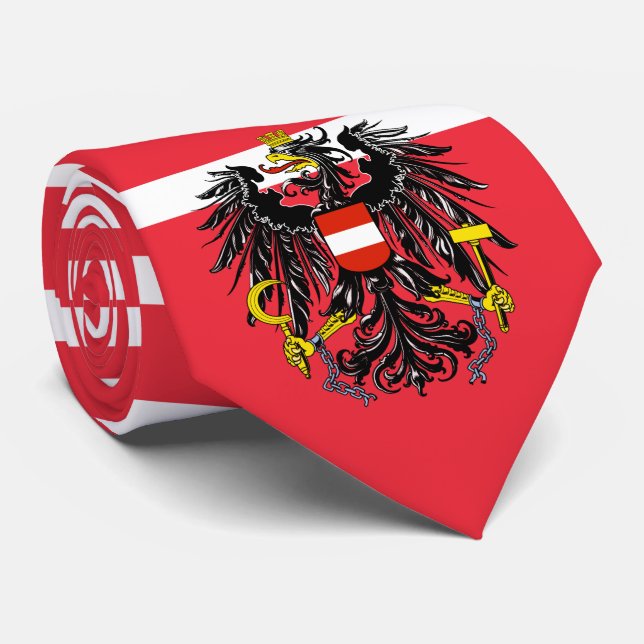 Austrian Flag and Coat of Arms, Flag of Austria Tie (Rolled)