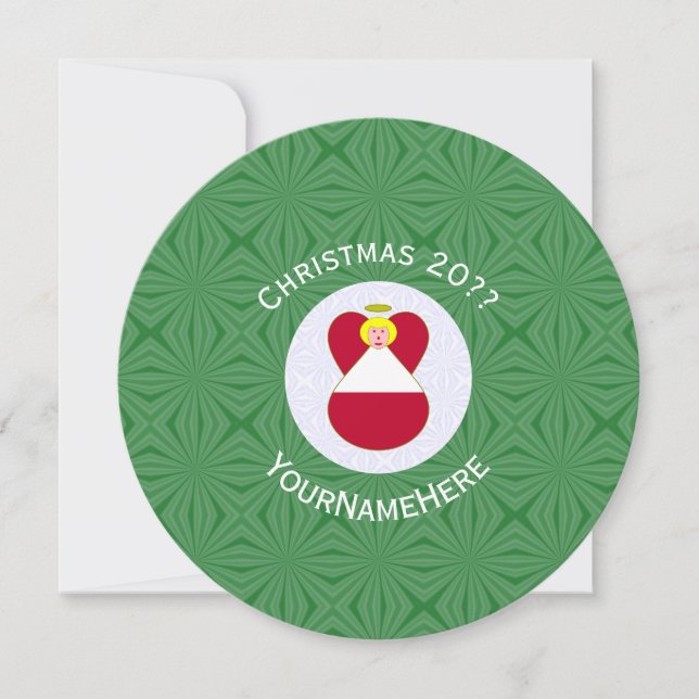 Austrian Flag Angel Christmas Personalised Invitation (Front)