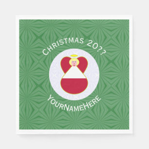 Austrian Flag Angel Christmas Personalised Napkin
