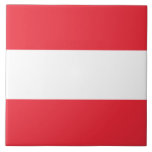 Austrian Flag (Austria) Ceramic Tile<br><div class="desc">The design for this item is based on the national flag of the Republic of Austria, a landlocked East Alpine country in the southern part of Central Europe. The Austrian flag with its three distinctive bands of red and white is based on the coat of arms of the Babenberg dynasty....</div>