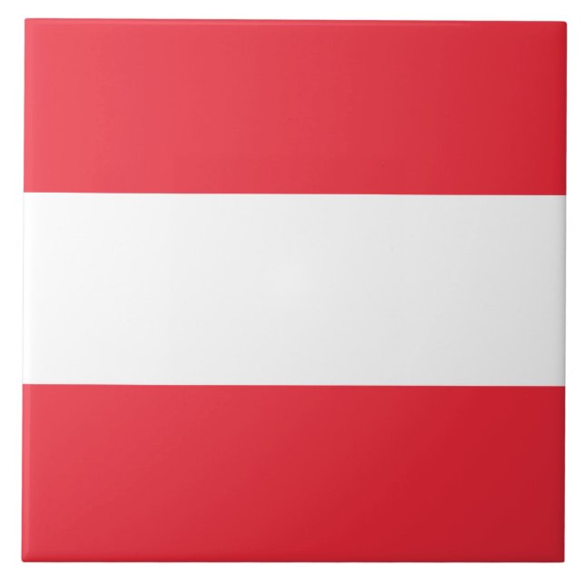 Austrian Flag (Austria) Ceramic Tile (Front)