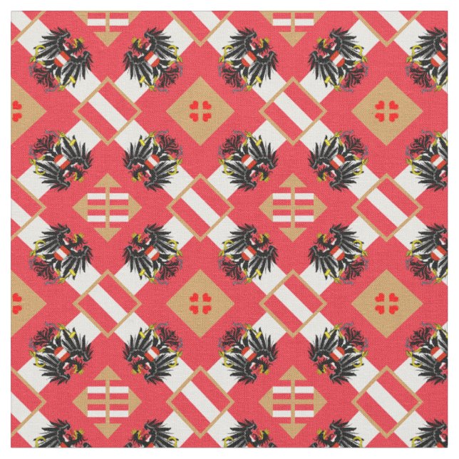 Austrian Flag & Austria Eagle, Fabric fashion (Close Up)