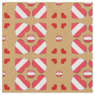 Austrian Flag & Austria Heart fashion Fabric