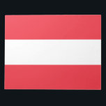 Austrian Flag (Austria) Notepad<br><div class="desc">The design for this item is based on the national flag of the Republic of Austria, a landlocked East Alpine country in the southern part of Central Europe. The Austrian flag with its three distinctive bands of red and white is based on the coat of arms of the Babenberg dynasty....</div>