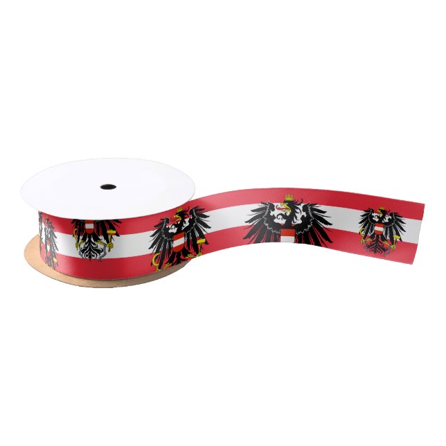 Austrian Flag & Austria travel, holiday /sports Satin Ribbon (Spool)