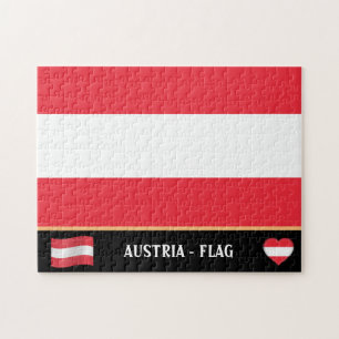 Austrian Flag & Austrian country / Austria Jigsaw Puzzle