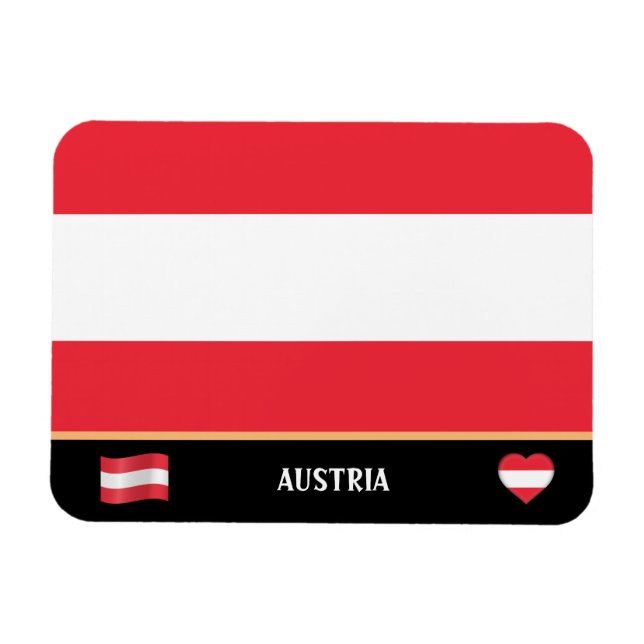 Austrian Flag & Austrian country travel / Austria Magnet (Horizontal)