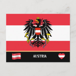Austrian Flag & Austrian country travel / Austria  Postcard