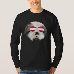 Austrian Flag Bearded Collie Dog Austria Pocket T-Shirt