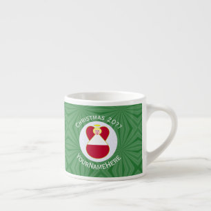 Austrian Flag Christmas Angel Personalised Espresso Cup