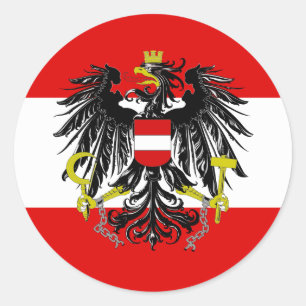 Austrian flag classic round sticker