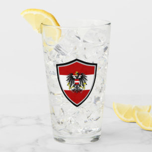 Austrian flag-coat arms glass