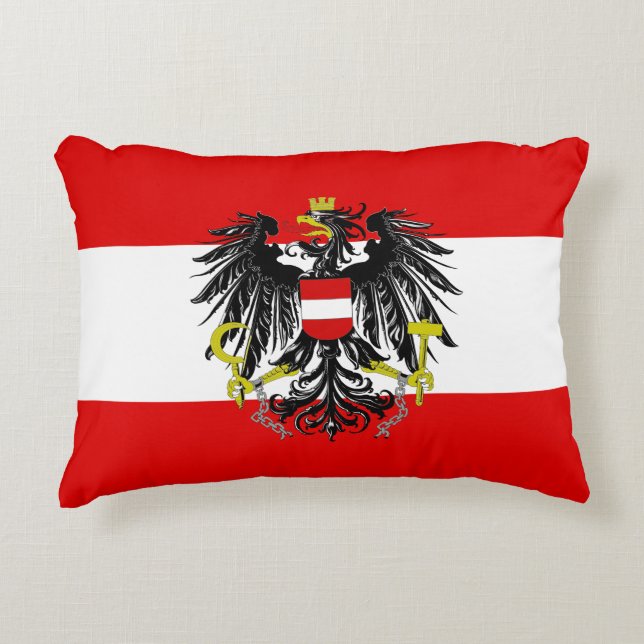 Austrian flag decorative cushion (Front)