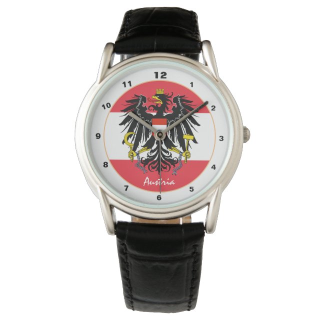 Austrian Flag, Eagle & Austria fashion /design Watch (Front)