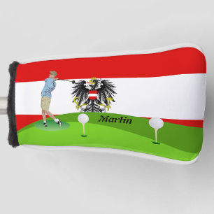 Austrian flag golf head cover