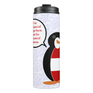 Austrian Flag Holiday Ms. Penguin Talking Thermal Tumbler