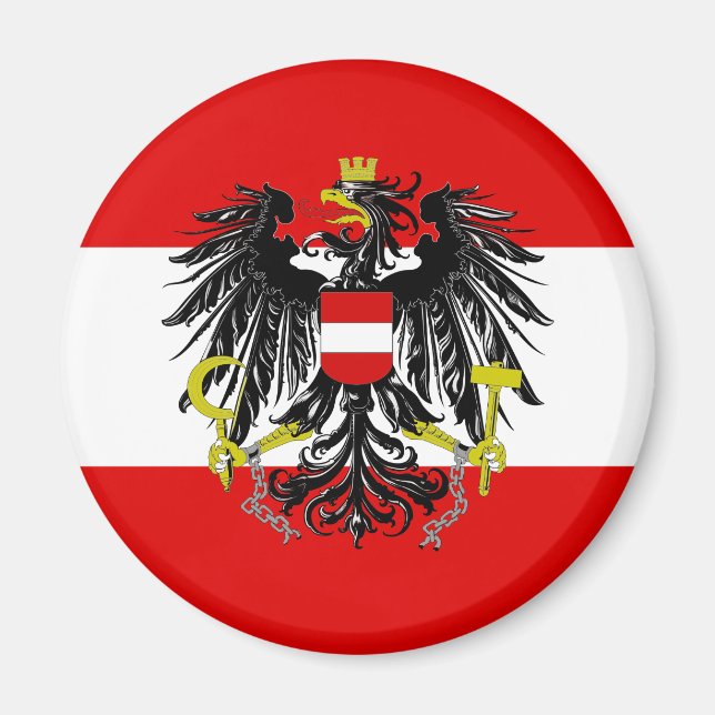 Austrian flag magnet (Front)