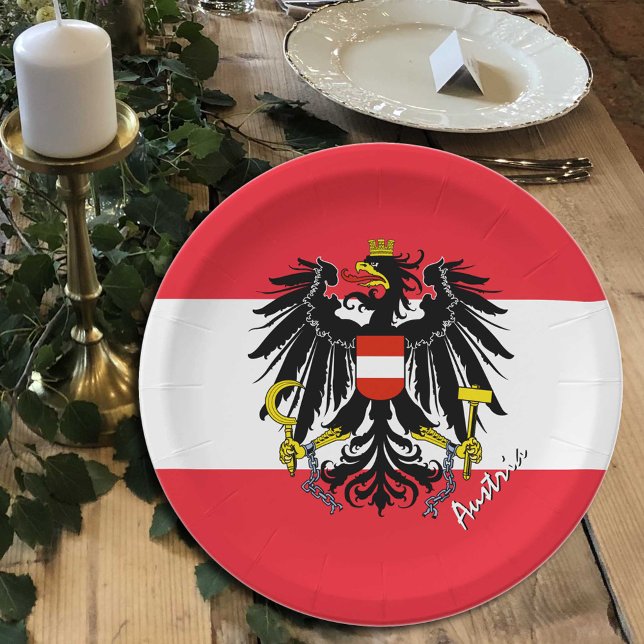Austrian Flag plates, party, sports, Austria Paper Plate (Creator Uploaded)