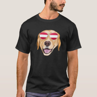 Austrian Flag Yellow Labrador Retriever Dog Austri T-Shirt