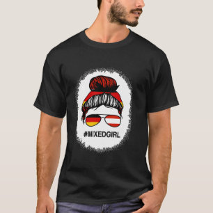 Austrian Germany Flag Austria German Messy Bun Ble T-Shirt