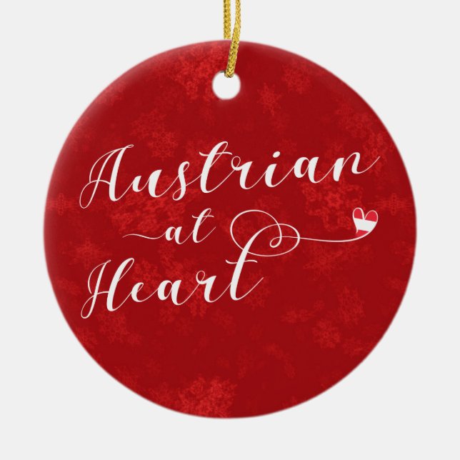 Austrian Heart, Christmas Tree Ornament (Front)