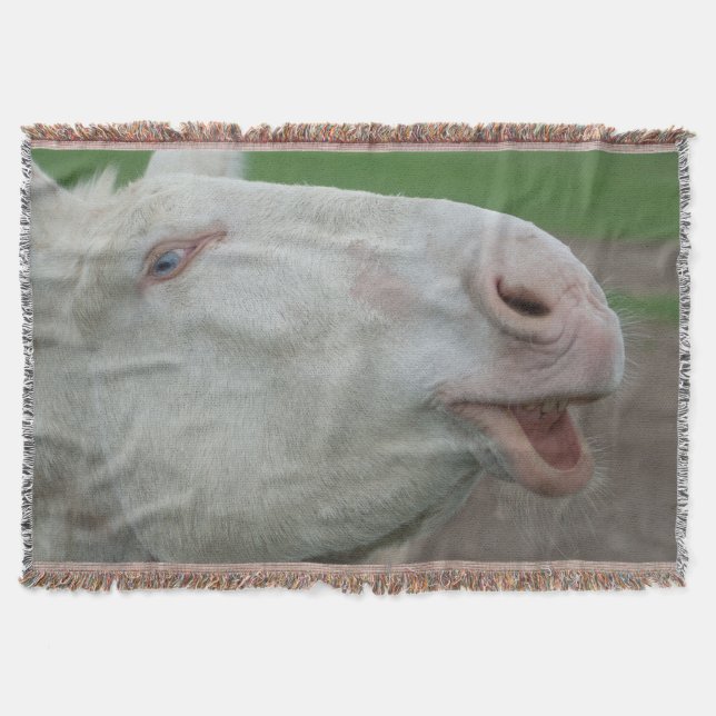 Austrian-Hungarian White Baroque Donkey Throw Blanket (Front)