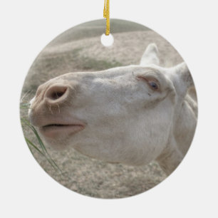 Austrian-Hungarian White Donkey Ceramic Tree Decoration